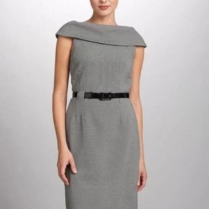 Tahari by Arthur S. Levine Essentials Belted Dress Womens Size 8 Cowl Career